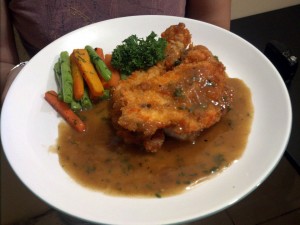 chicken steak with brown sauce